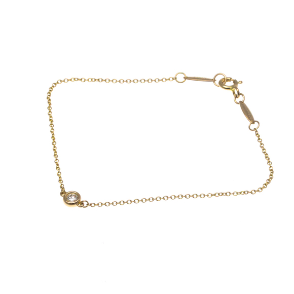 TIFFANY 18k Gold Diamond Charm Bracelet